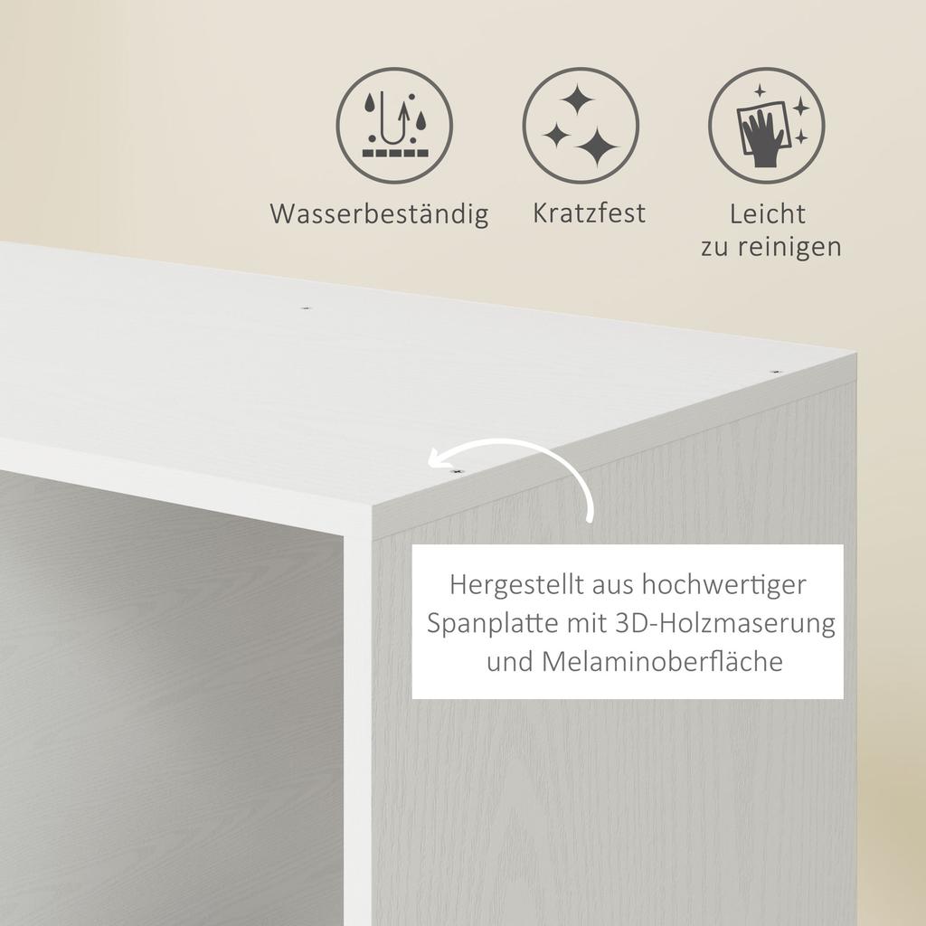Guardaroba su Ruote, Appendiabiti Mobile, Armadio per Vestiti, Supporto per Vestiti a Rotelle, 80 x 40 x 128 cm, Bianco