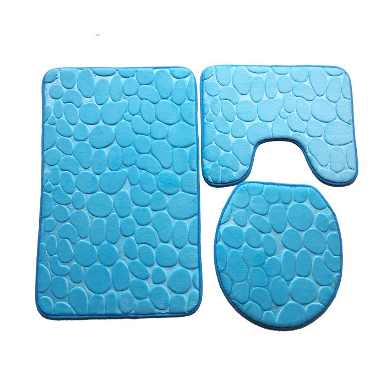 3PCS Home Bathroom Bath Mat Set Toilet Mat Non-slip Bath Mat Bathroom Carpet Shower Carpet Set Toilet Cover Floor Mat