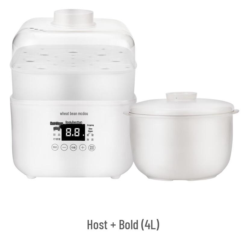 Electric Ceramic Double Boiler Steamer & Stew Pot