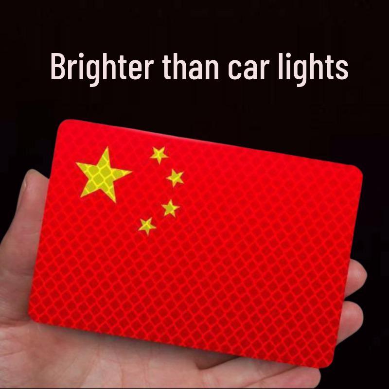 Reflective Five-Star Red Flag Car Sticker - 3D Epoxy Scratch Cover and Decoration