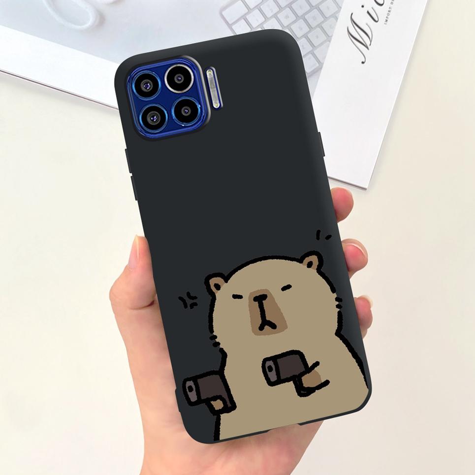 For Motorola One Vision One Macro Case Cute Fashion Girly Cartoon Painting Funda Etui For Motorola One 5G Soft TPU Silicone Case