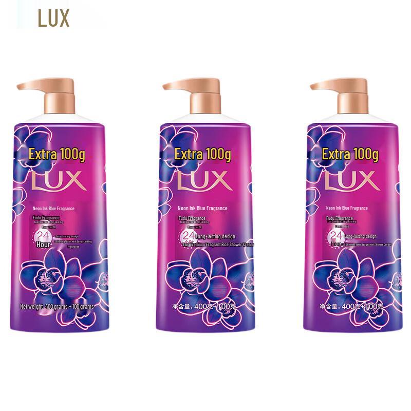 LUX Neon Orchid Scented Body Wash 3-Pack (400+100g)