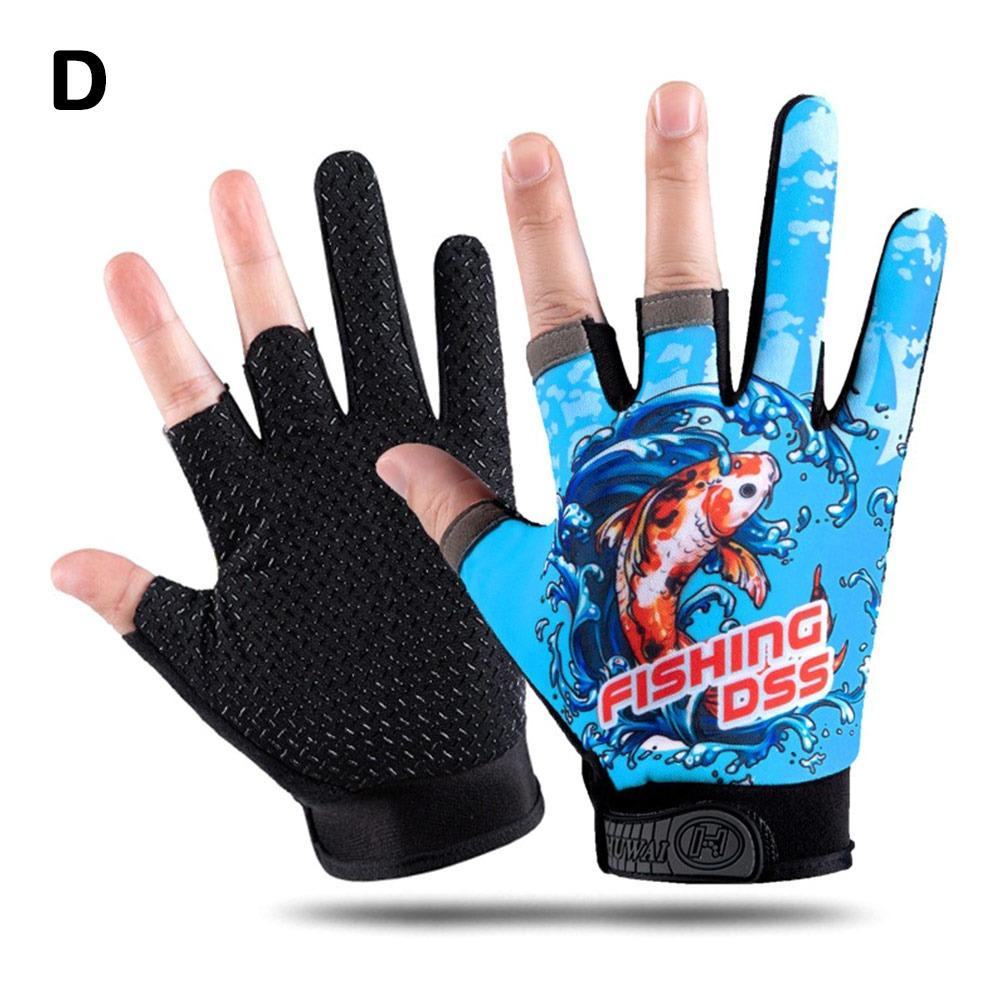 

Breathable Fishing Gloves Ice Silk 3 Finger Glove New Three Finger Cut Gloves Fish Equipment D