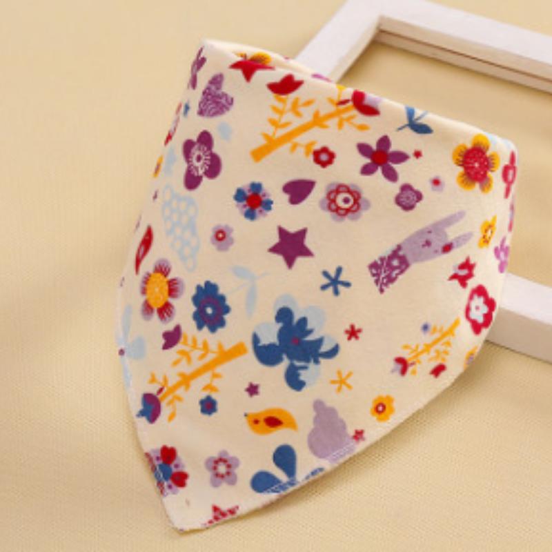 Baby Bibs Triangle Double Cotton Bibs Cartoon Print Saliva Towel Baby Boys Girls Feeding Apron Cotton Bandana Bibs Burp Cloths