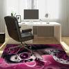 Tag der Toten Zuckerschädel Teppich für Gothic Heimdeko Lebendiges Lila Rose und Spitze Design Rutschfester Teppich maschinenwaschbar