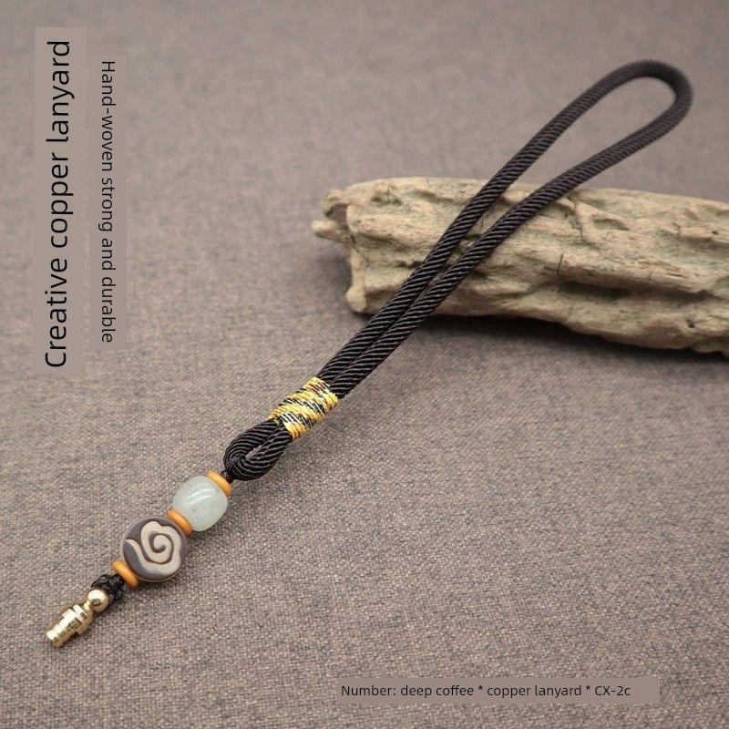 

Crafts Inlay Accessories Creative Hand Pieces Small Calabash Deep Curry * Copper Lanyard CX-2c