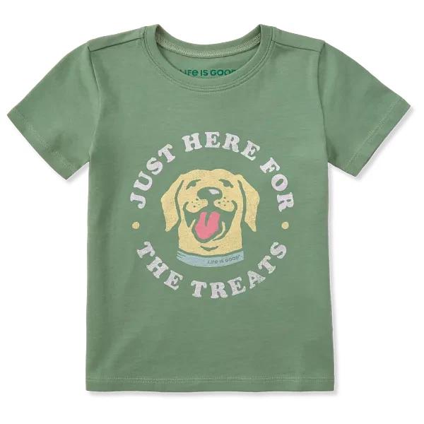 Life is Good. Toddler Here for the Treats Short Sleeve Crusher Tee Granite Green 2XL