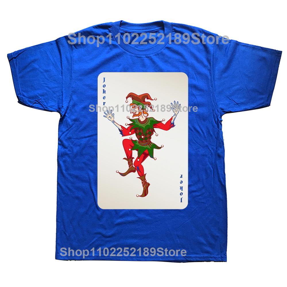 Lustige Joker Narr Poker Spielkarte Grafik T-Shirts Herren Damenmode Lässiges T-Shirt 100% Baumwolle Lockeres Übergroßes T-Shirt