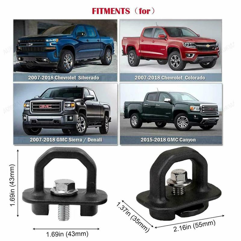 Rote/Blaue/Schwarze Ladeflächen-Seitenwand-Anker 4er-Set Zurrösen-Anker für Chevy Silverado Pickup-Anker Ladefläche Einfach zu bedienen