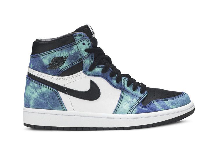 Women's Sneakers Jordan 1 Retro High Tie Dye (Women's) White/Black-Aurora Green