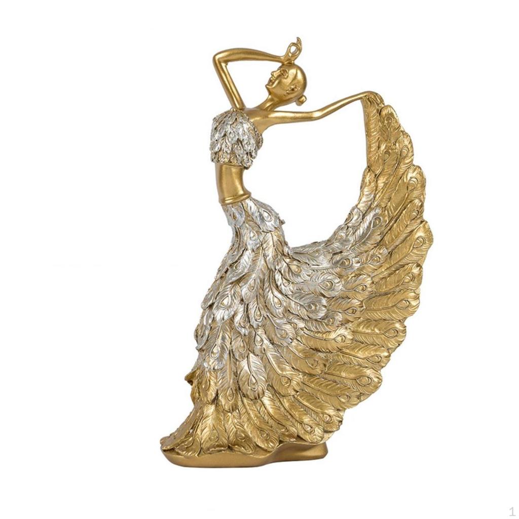 Elegant Peacock Dance Figurine Decorative Dancing Woman Sculpture Artistic