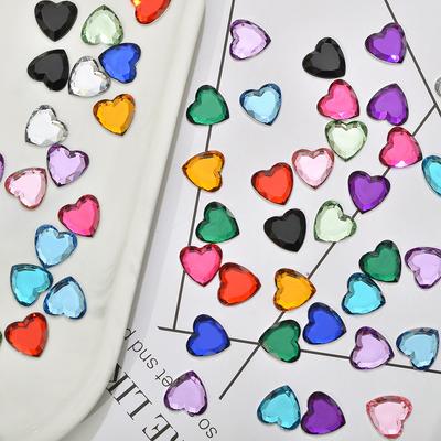 Acrylic Plastic DIY Rhinestones Flat Bottomed Peach Heart Diamond for Magic Wand Sticker Bags & Garments