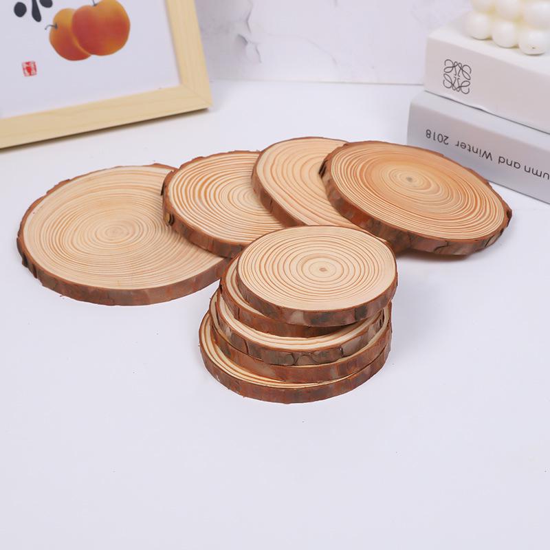 DIY Round Pine Wood Slices for Handmade Crafts and Halloween Ornaments