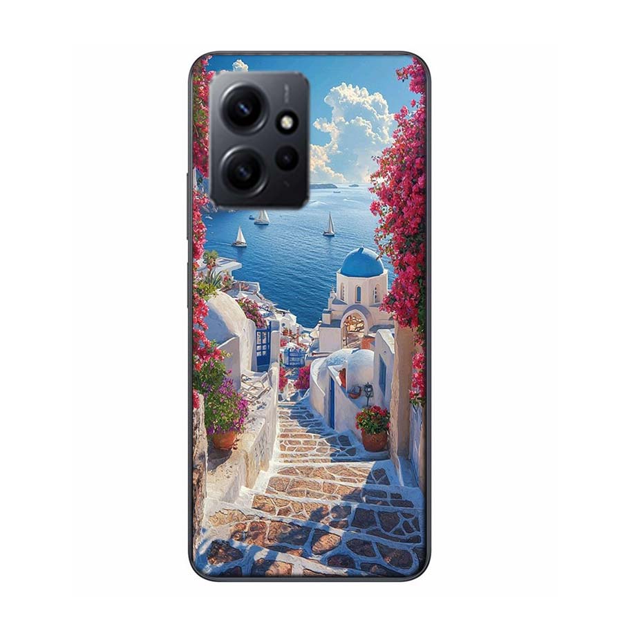 Grekland på sommaren. Santorini Telefonfodral För Redmi 12 13C 12C 15C 9 10 10C Note 13 Pro Plus 14 15 Pro 9T 9C 9A TPU Mjukt Fodral Clea