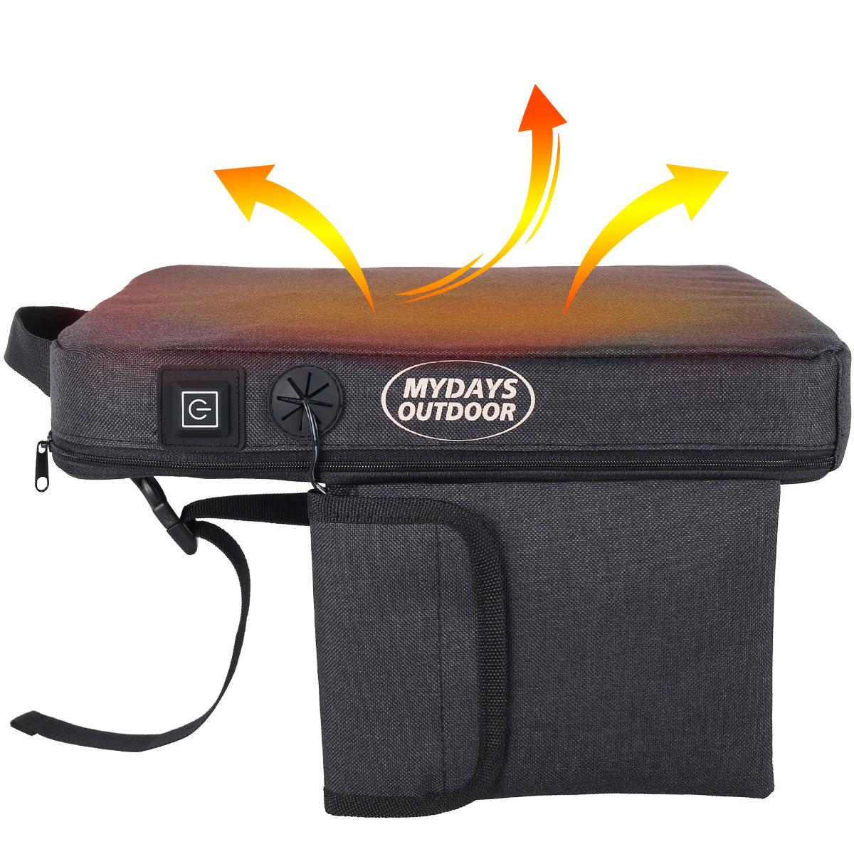 

Outdoor Heated Seat Cushion with 3 Heat Settings Removable Cover Portable USB Electric Seat Pad Warm Cushion for Hiking Campin сірий
