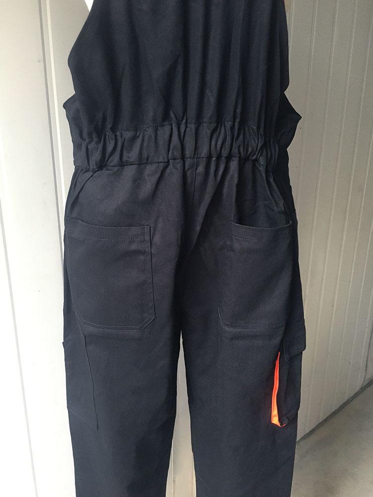 Japanese Fashion Unisex Pure Cotton Multi-Pocket Overalls with Custom Printing