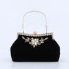 Vintage Sequin Velvet Banquet Clutch: Qipao, Handheld, Shoulder, Crossbody, Hanfu & Evening Gown Bag.