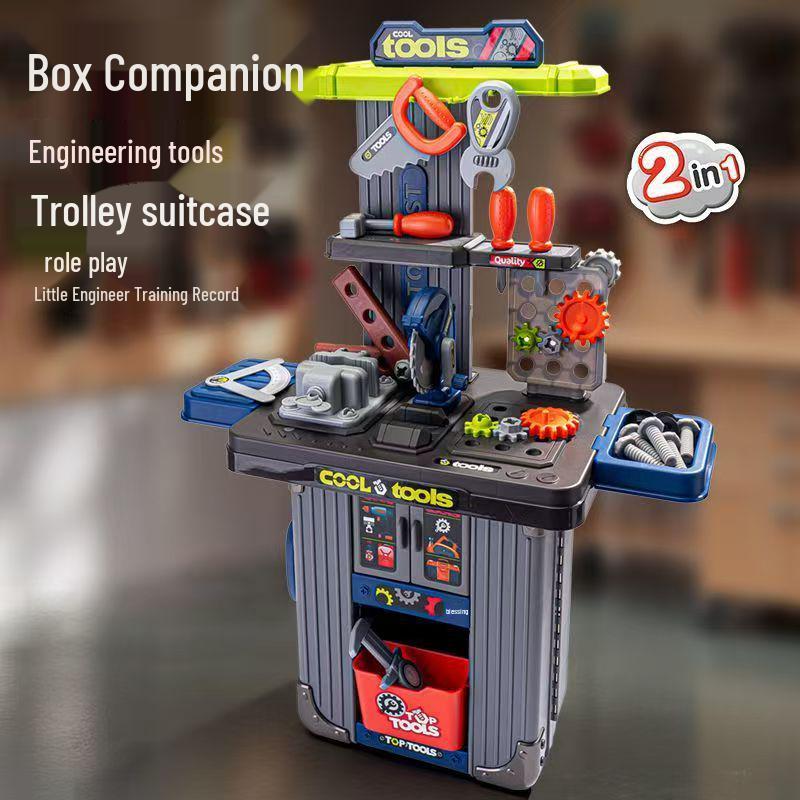 Xiongcheng Children's Playhouse Toy Set: Suitcase with Kitchen, Makeup, Medical Kit & Tableware - Perfect Birthday & Back-to-School Gift