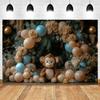Safari Tropical Jungle Animals Baby 1st Birthday Party Photography Backdrop Wild One Baby Shower Photo Background Photo Studio