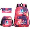 3 Piece School Backpack Set for Students Large Capacity Oxford Cloth Schoolbag with Shoulder Strap and Pencil Case