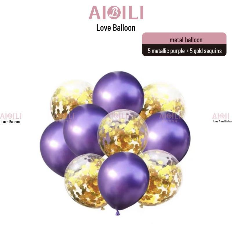 Metallic Sequin Balloon Set for Birthdays, Valentine's Day, and Weddings