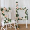 Silk Roses Artificial Vine Hanging Flowers for Wall Christmas Rattan Fake Plants Leaves Garland Outdoor Wedding Home Decoration