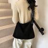 Large capacity tote bag, simple solid color leather velvet shoulder armpit bag 2025 autumn new retro women's bag