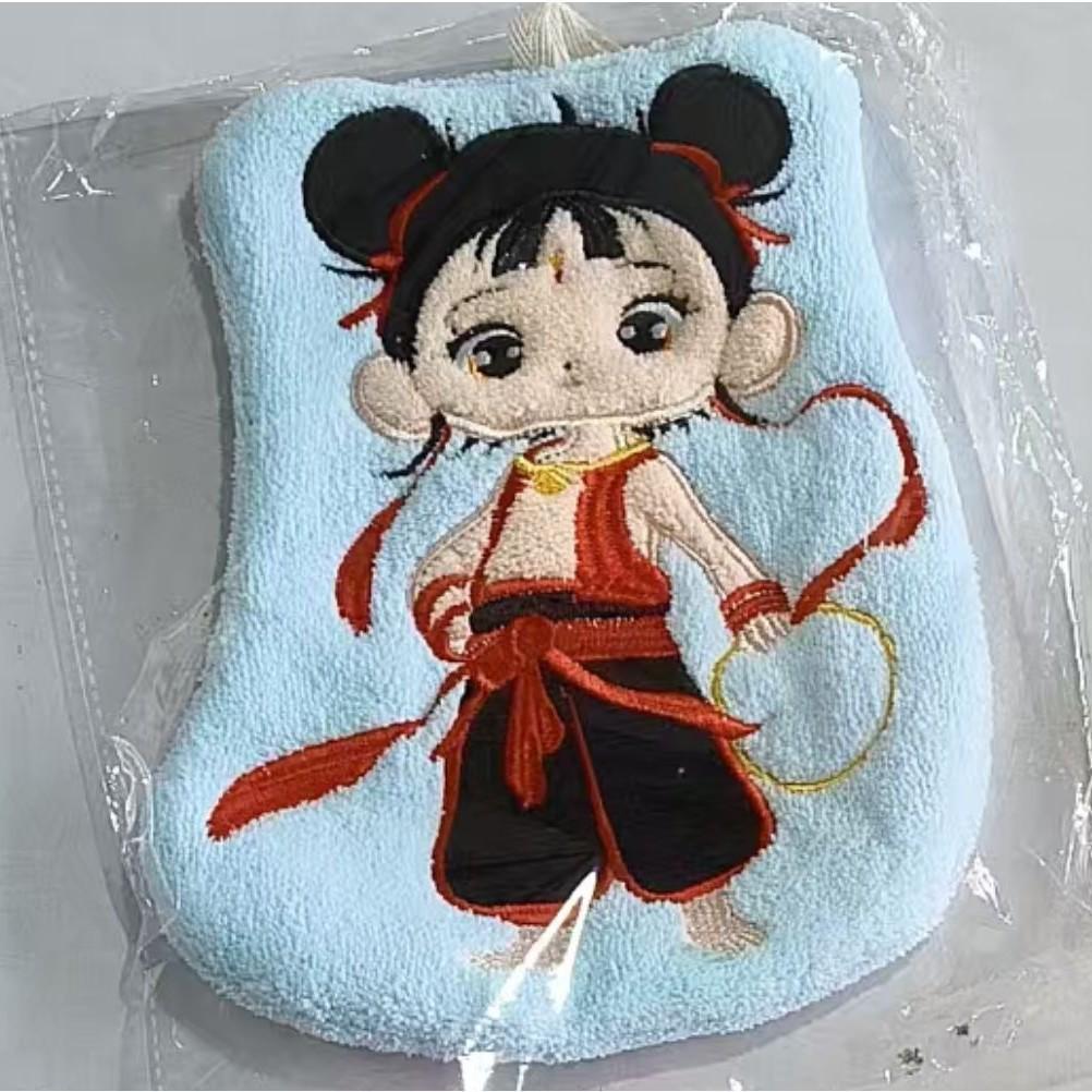 Cartoon Kitchen Hand Towel - Thick, Absorbent, Lint-Free, Cute Hanging Dishcloth for Bathroom and Household Use