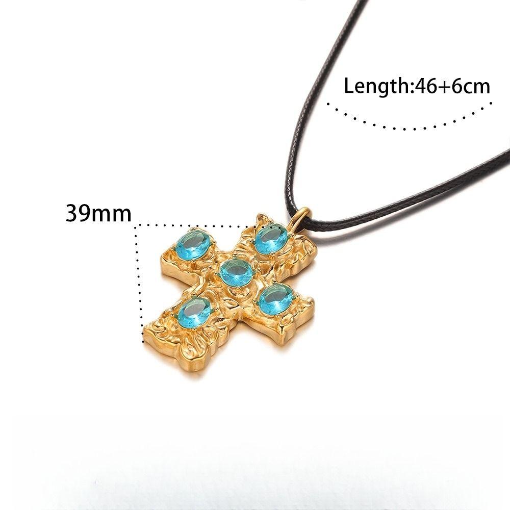 Metal Cross Pendant Necklace Irregular Exaggerated Necklace Jewelry INS Vintage Necklace  Gift