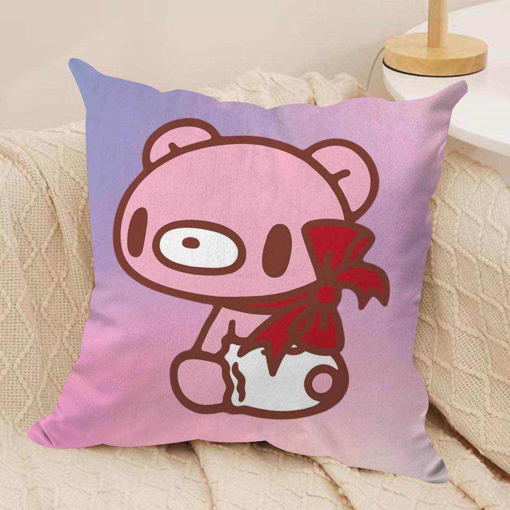 Cartoon G-GloomyS Bear Cushion Cover Soft Plush Fabric Double-Sided Printed Sofa Cushion Cover for All Seasons Home Decor Gift
