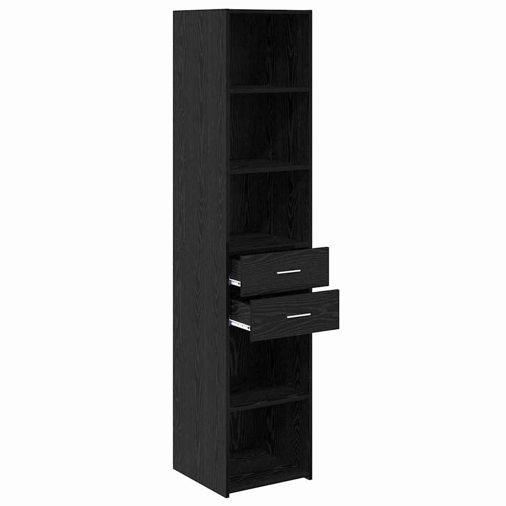 Highboard in Black Oak Look 40 x 42.5 x 185 cm Particleboard