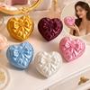 Silk Texture Heart-shaped Jewelry Box Small Size Storage Tray  Vanity Table