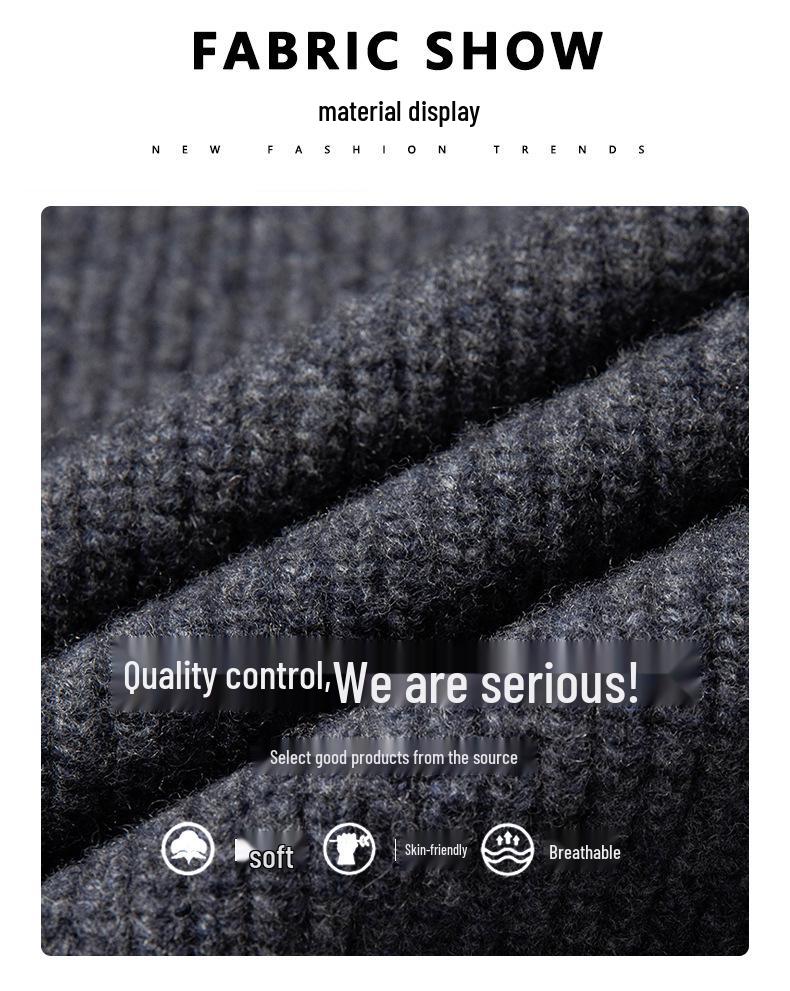 Men's Jacquard Wool Cardigan - 2025 Autumn/Winter Fashion, Zip-Up Stand Collar, Casual Sweater for Middle-Aged and Young Adults.