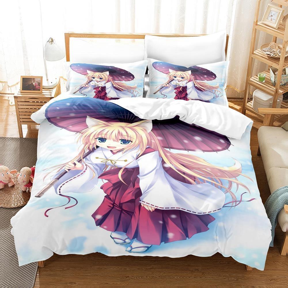 3D Print Anime The Helpful Fox Senko San Bedding Set Single Twin Full Queen King Size Bed Set Adult Kid Bedroom Duvet Cover Sets