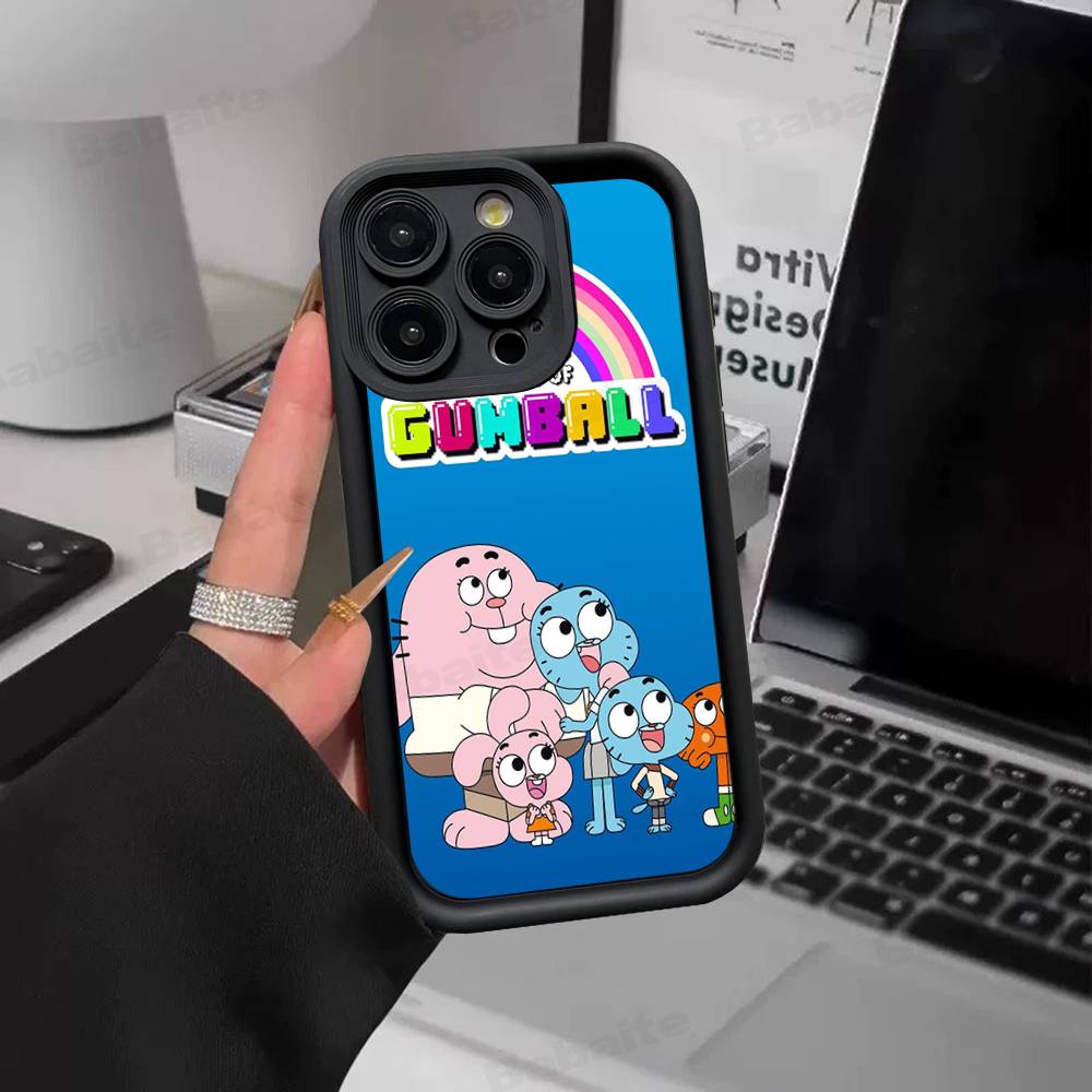 Cute Amazing-World G-gumball Phone Case For IPhone 17 16 15 14 13 12 11 Pro Max Plus Black Full Coverage TPU