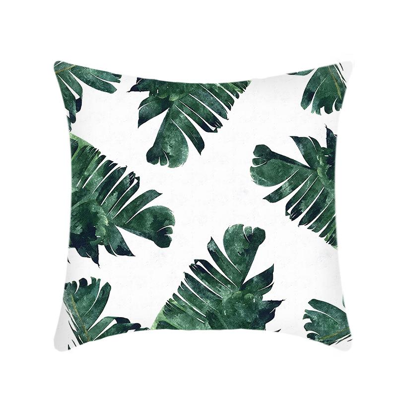 Plush Car Pillow Ins Simple Green Plant Sofa Living Room Pillow Case Home Cushion