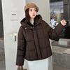 Women's Short Cotton Jacket, Autumn & Winter, Loose Fit, Thickened, Warm, Hooded, Versatile, Stylish Coat for Cold Weather Protection.