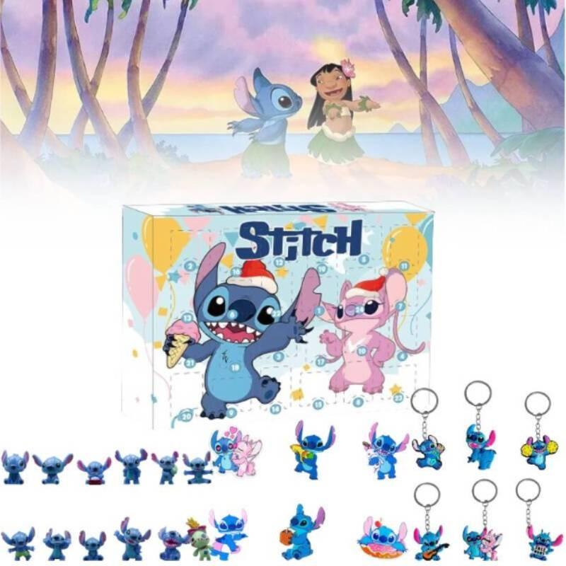 Stitch Christmas Countdown Calendar With 24 Keychain Toys For Holiday Gift And Interactive Play