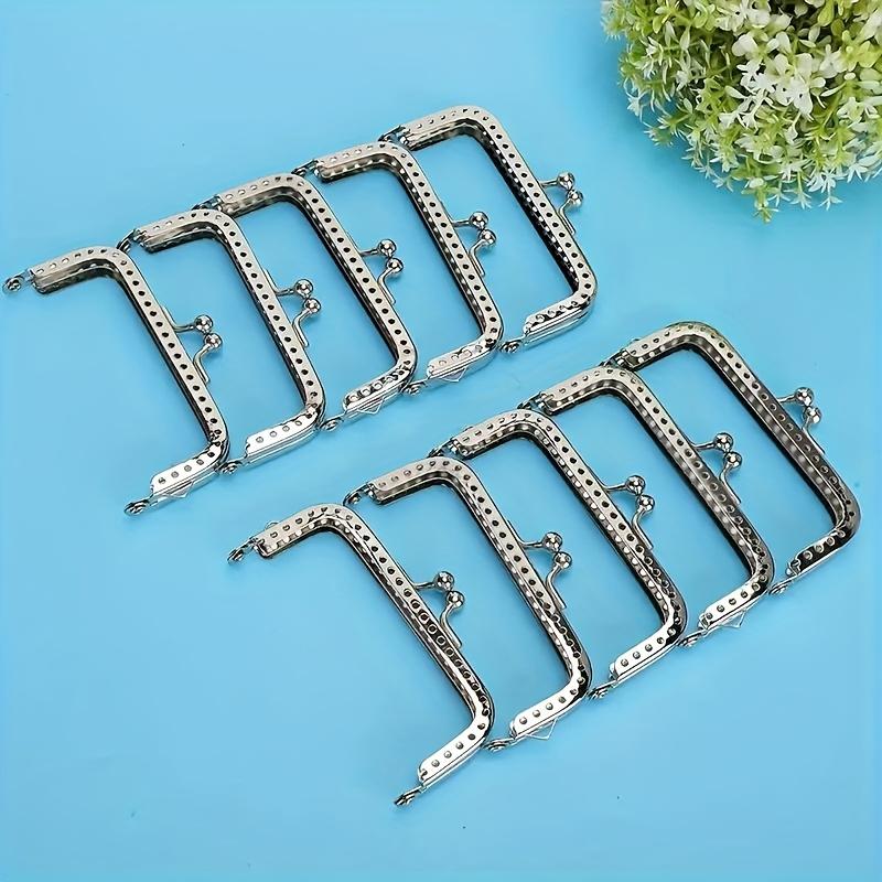 0 Stück Glatter Metallverschluss Geldbörsenschnalle - Legierung Quadratischer Rahmen für Häkeltaschen, DIY Handwerk Taschenverschlusswerkzeug