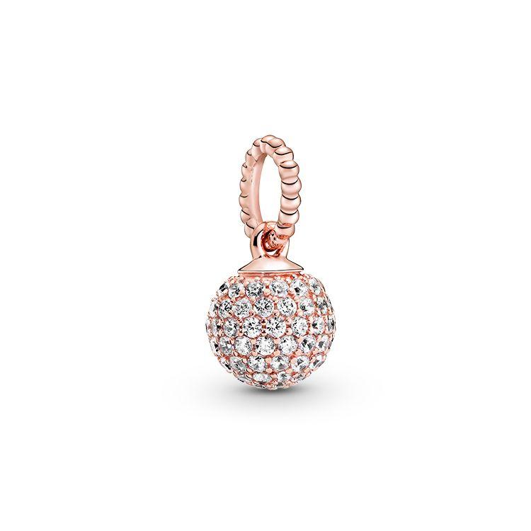 Pandora Rose Gold Pavé Sphere Pendant Unisex Jewelry 388686C01 Rose Gold