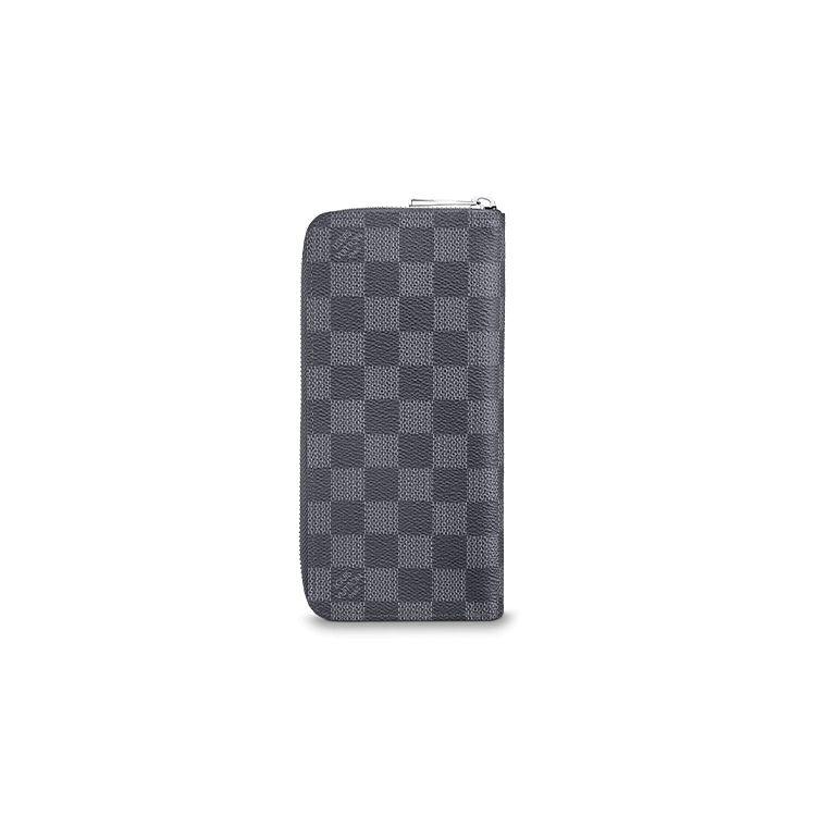 Louis Vuitton Zippy Checkered Coated Canvas Wallet Men wallet Graphite N63095