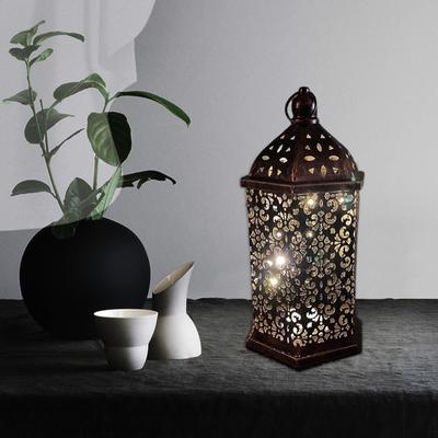Retro Style Hanging Hollow Carved Light Battery Operated Desk Lamp for Room Ornament