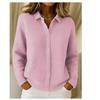 Damen Unifarben Freizeit Mode Knopf Gestrickt Langarm Revers Pullover Strickjacke Jacke Kleidung Verkauf