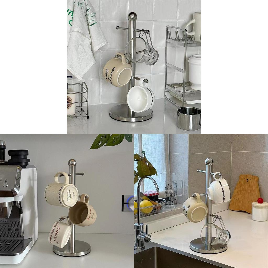 Creative Wallmounted Coffee Mug Organizer With Metal Hooks For Home Decor And Gift