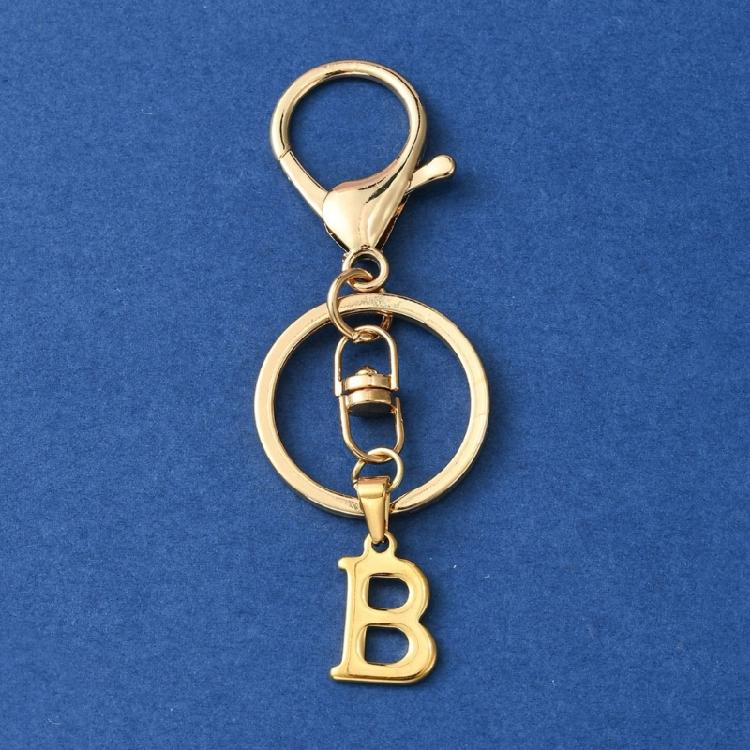Elegant Keychain Letter Shape Stylish Key Holder Unique Key Ornament Stainless Steel Texture Perfect for Party and Daily