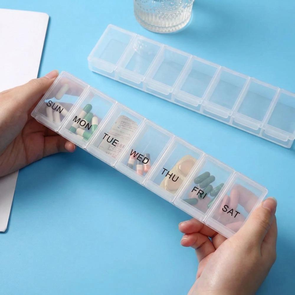 New Hot 7 Day 7 Grids Weekly Premuim Tablet Large Pill Organizer Portable Box Travel Pill Case for Medicine Vitamins & Fish Oils