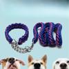 Eight Strand Nylon Braided Dog Leash and Collar Set Thick Bite Resistant Anti Pull Heavy Duty for Medium Large Dogs Walking