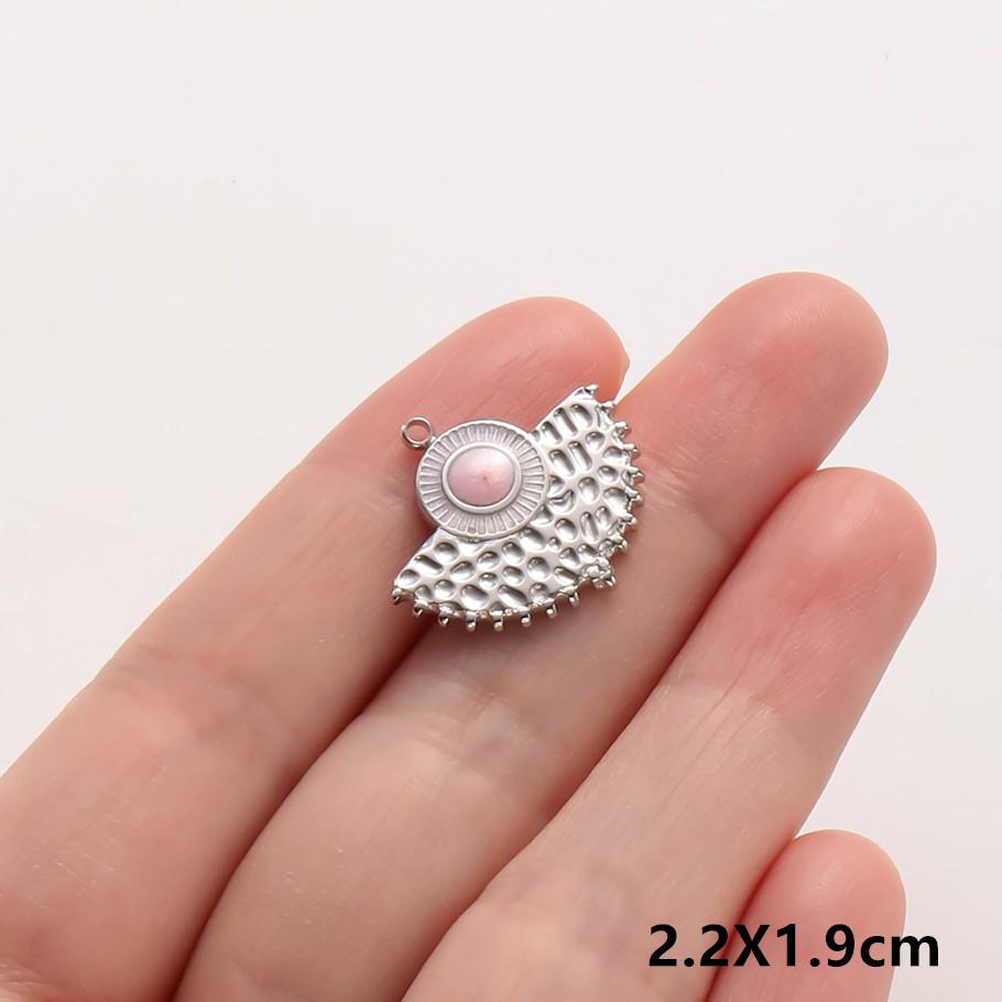 3pc Girl Pendant Hot Pink Oil Dripping Stainless Steel Plant Tree Flower Charm Pendants For Jewelry Making Supplies DIY Keychain