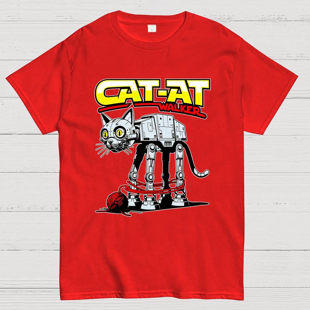 Funny Cat-at Walker Cotton Casual Cool Loose T-Shirt