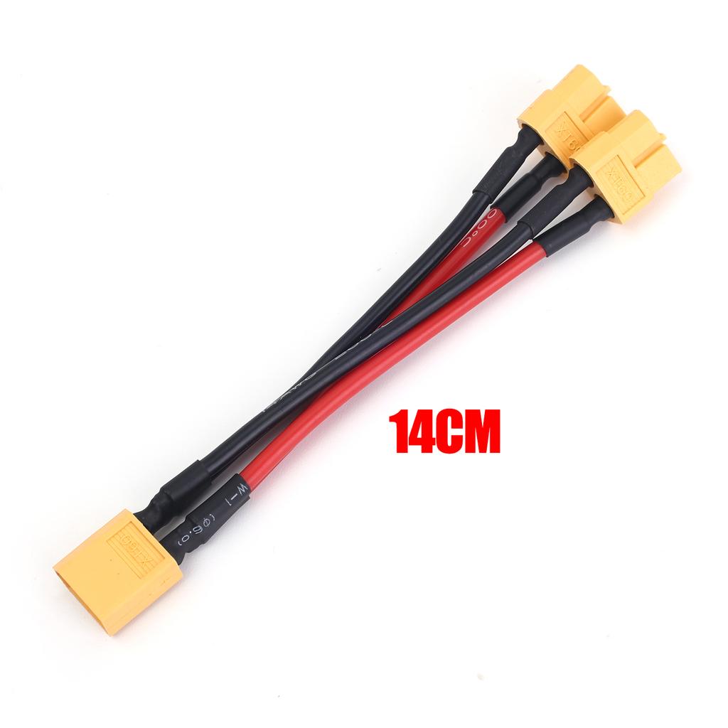 For XT60 Parallel Battery Connector Male/Female Cable Dual Extension Y Splitter/ 3-Way 14AWG Silicone Wire for RC Battery Motor